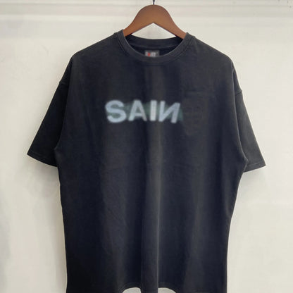Mens T Shirts Saint Michael Washed and Worn Short Sleeve Fashion Retro Print Vintage Couple T-Shirt