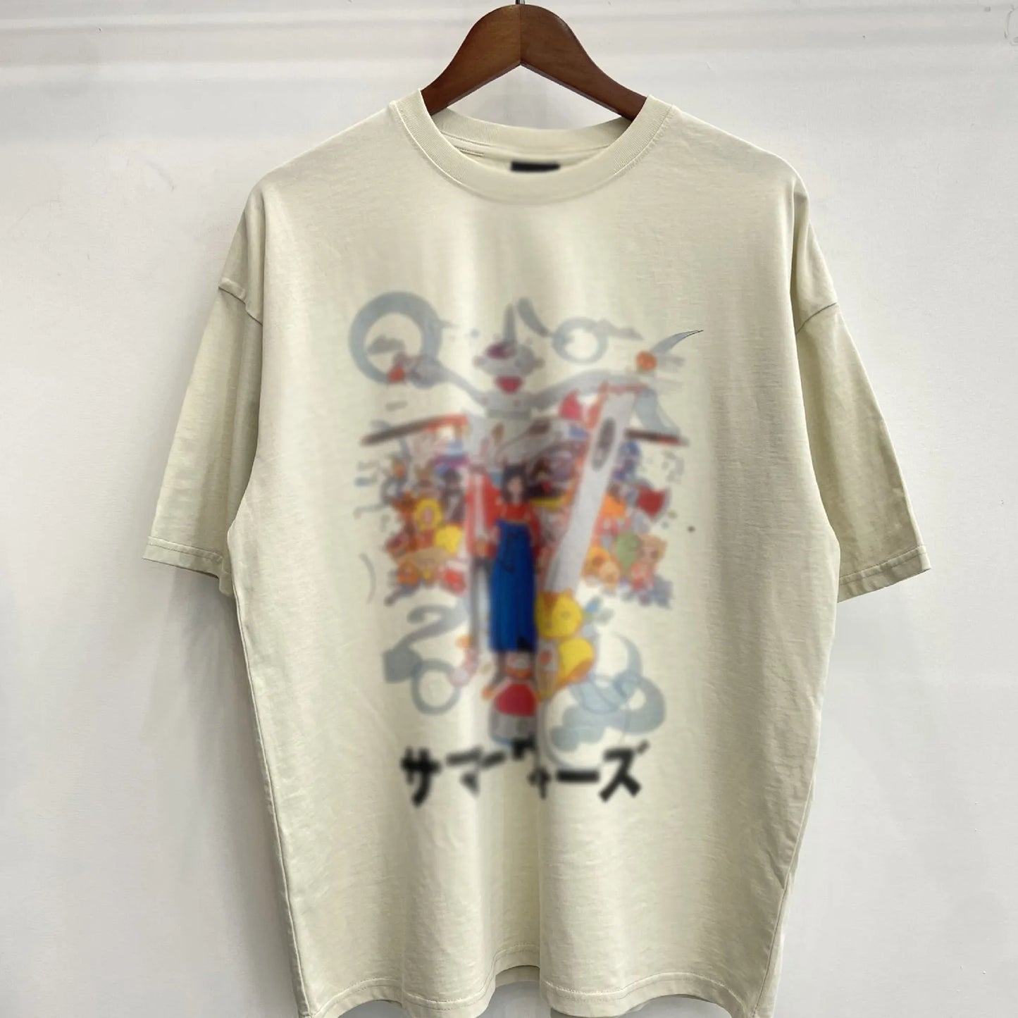 Mens T Shirts Saint Michael Washed and Worn Short Sleeve Fashion Retro Print Vintage Couple T-Shirt