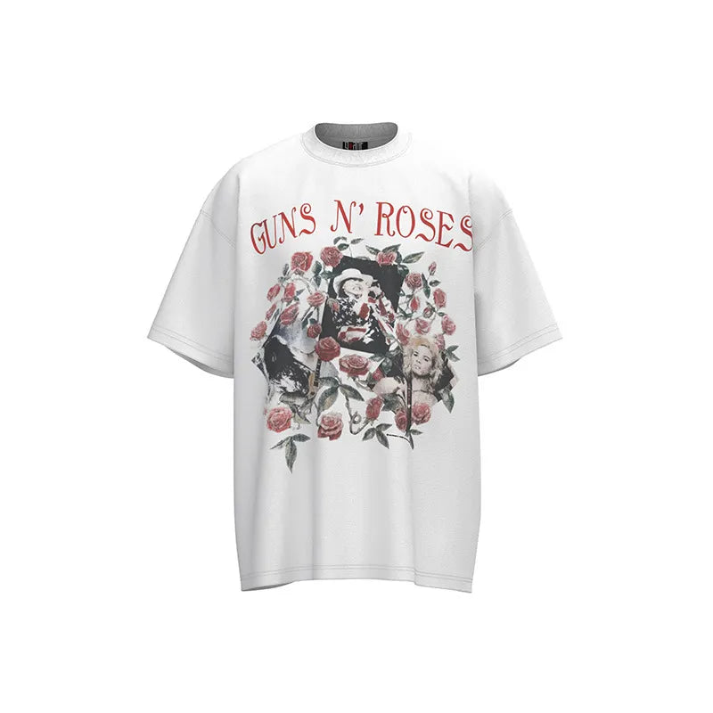 Mens T Shirts Saint Michael Washed and Worn Short Sleeve Fashion Retro Print Vintage Couple T-Shirt