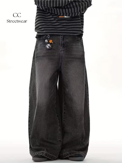 Grey Baggy Jeans | Oversized Streetwear Denim