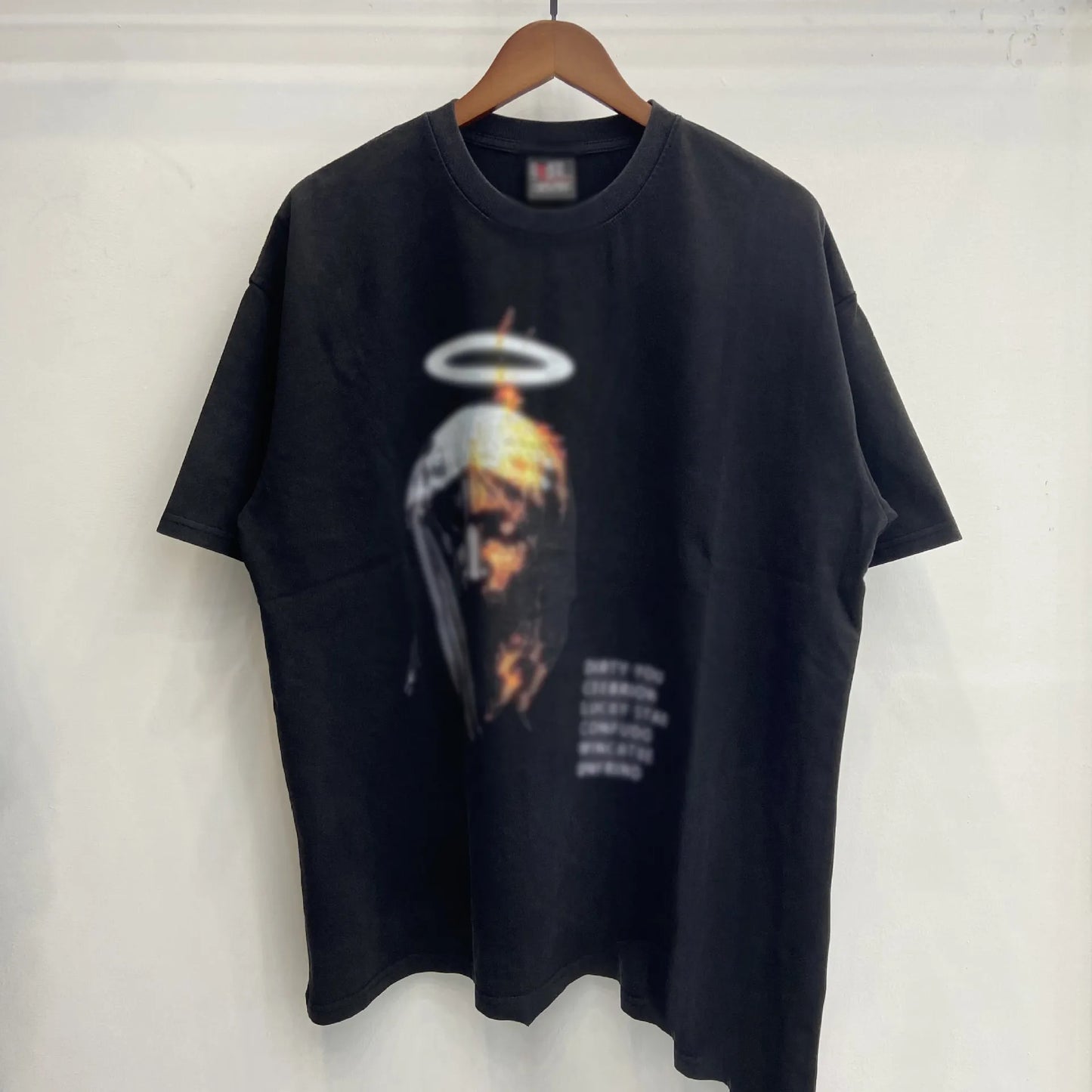 Mens T Shirts Saint Michael Washed and Worn Short Sleeve Fashion Retro Print Vintage Couple T-Shirt