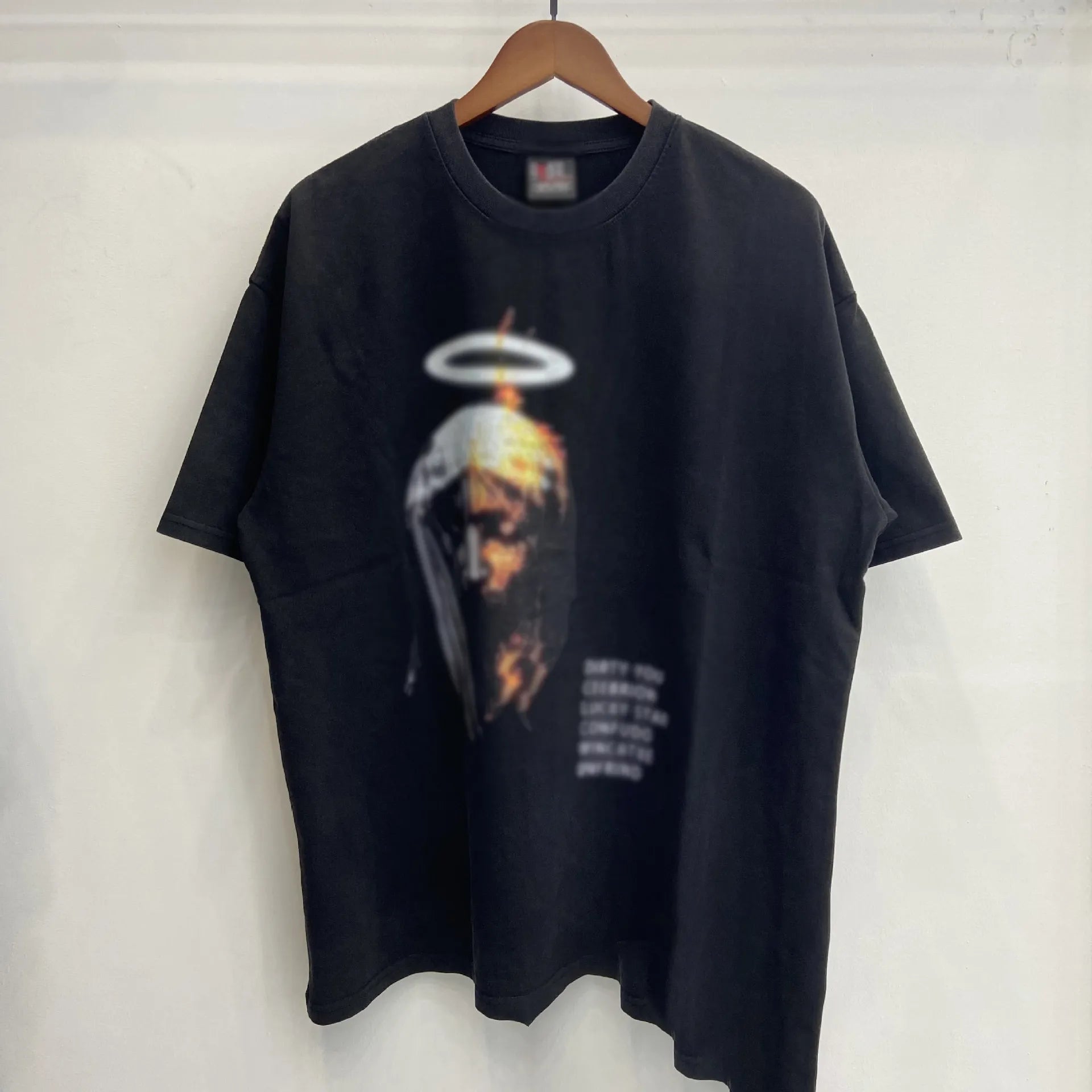 Mens T Shirts Saint Michael Washed and Worn Short Sleeve Fashion Retro Print Vintage Couple T-Shirt