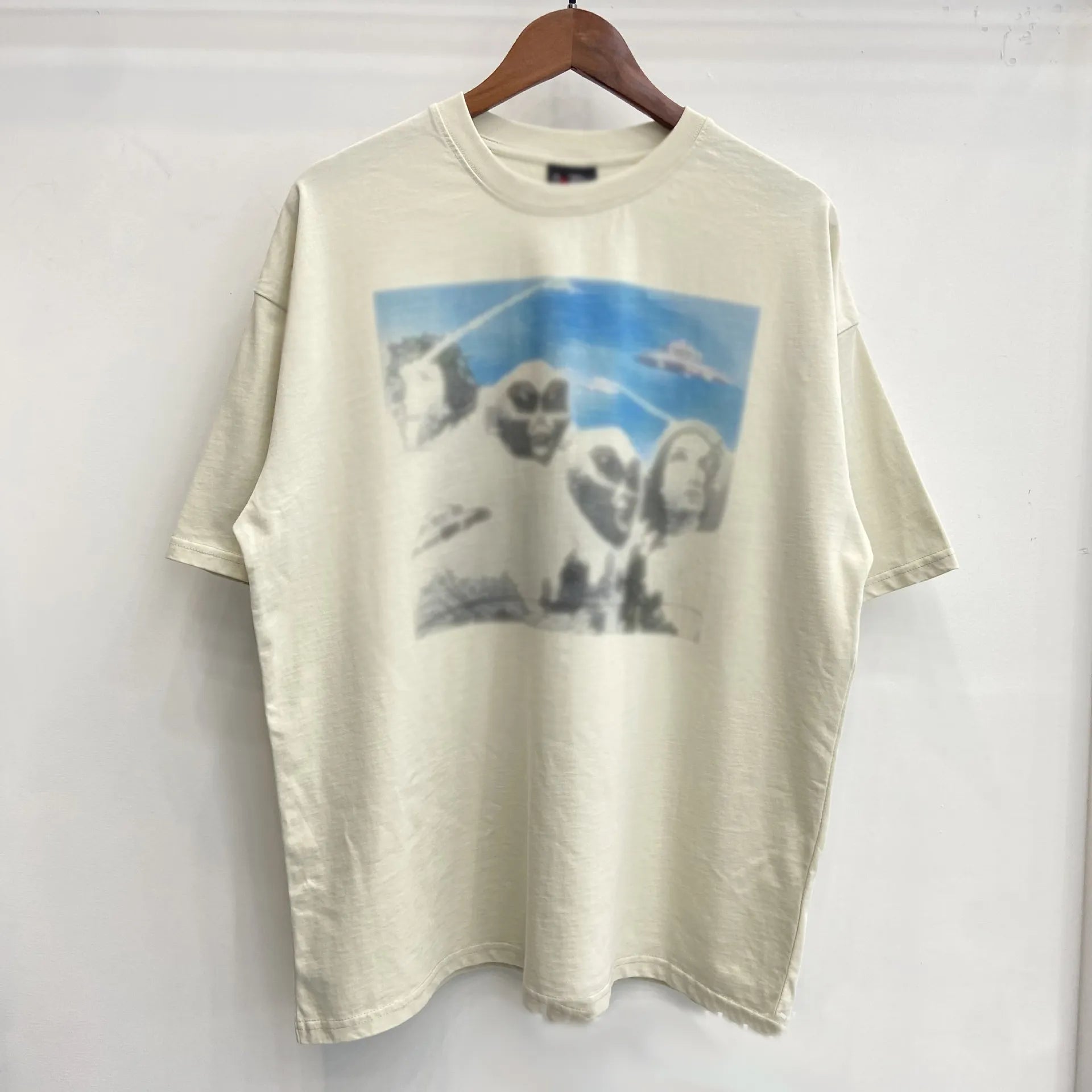 Mens T Shirts Saint Michael Washed and Worn Short Sleeve Fashion Retro Print Vintage Couple T-Shirt