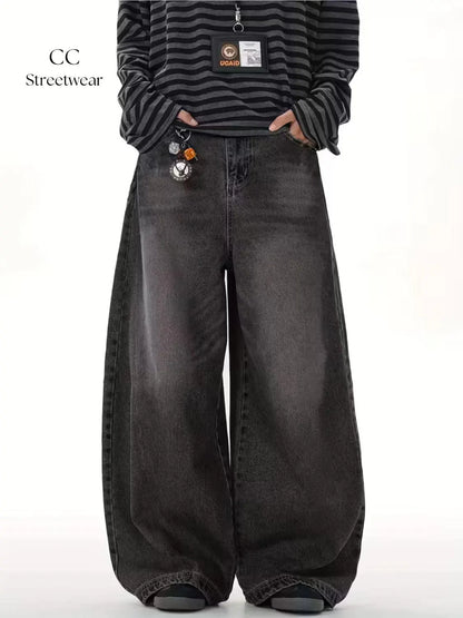 Grey Baggy Jeans | Oversized Streetwear Denim