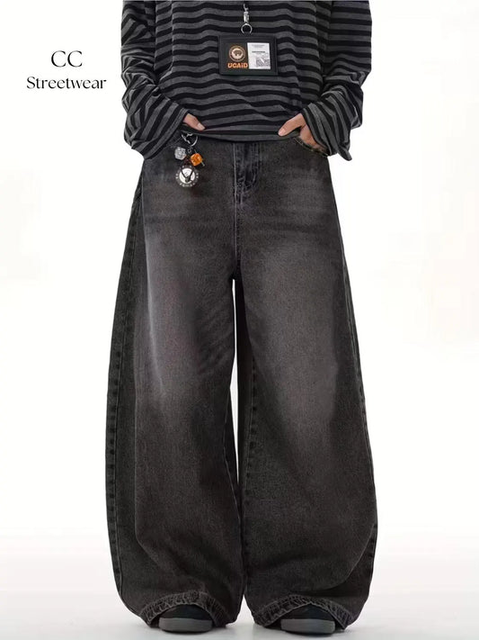 Grey Baggy Jeans | Oversized Streetwear Denim