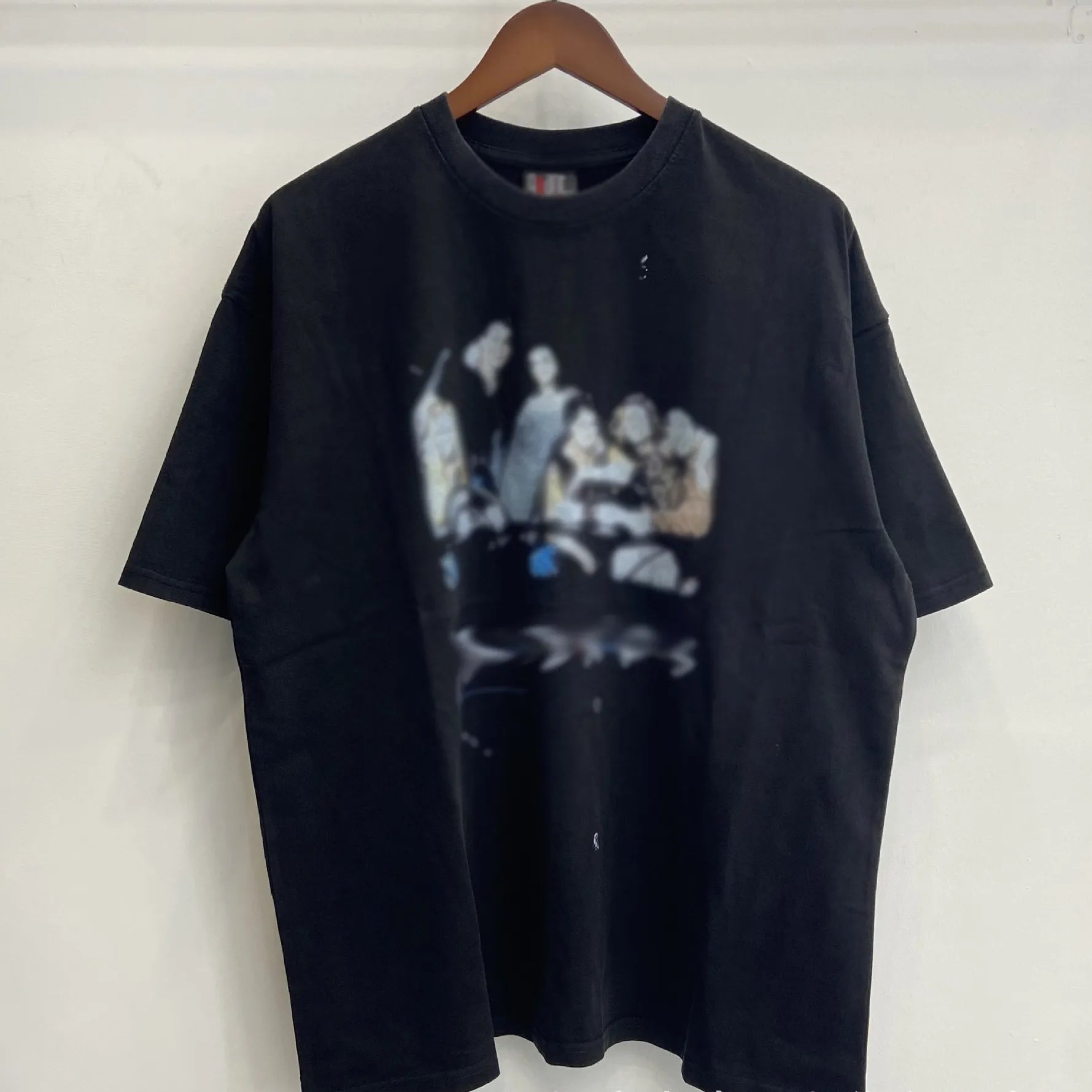 Mens T Shirts Saint Michael Washed and Worn Short Sleeve Fashion Retro Print Vintage Couple T-Shirt