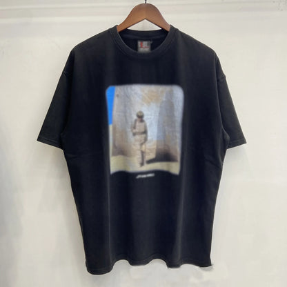 Mens T Shirts Saint Michael Washed and Worn Short Sleeve Fashion Retro Print Vintage Couple T-Shirt