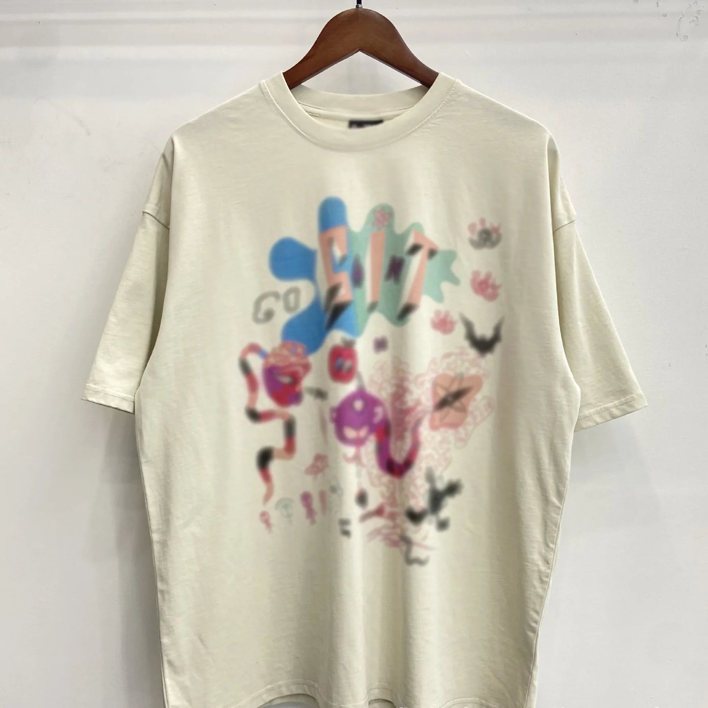 Mens T Shirts Saint Michael Washed and Worn Short Sleeve Fashion Retro Print Vintage Couple T-Shirt