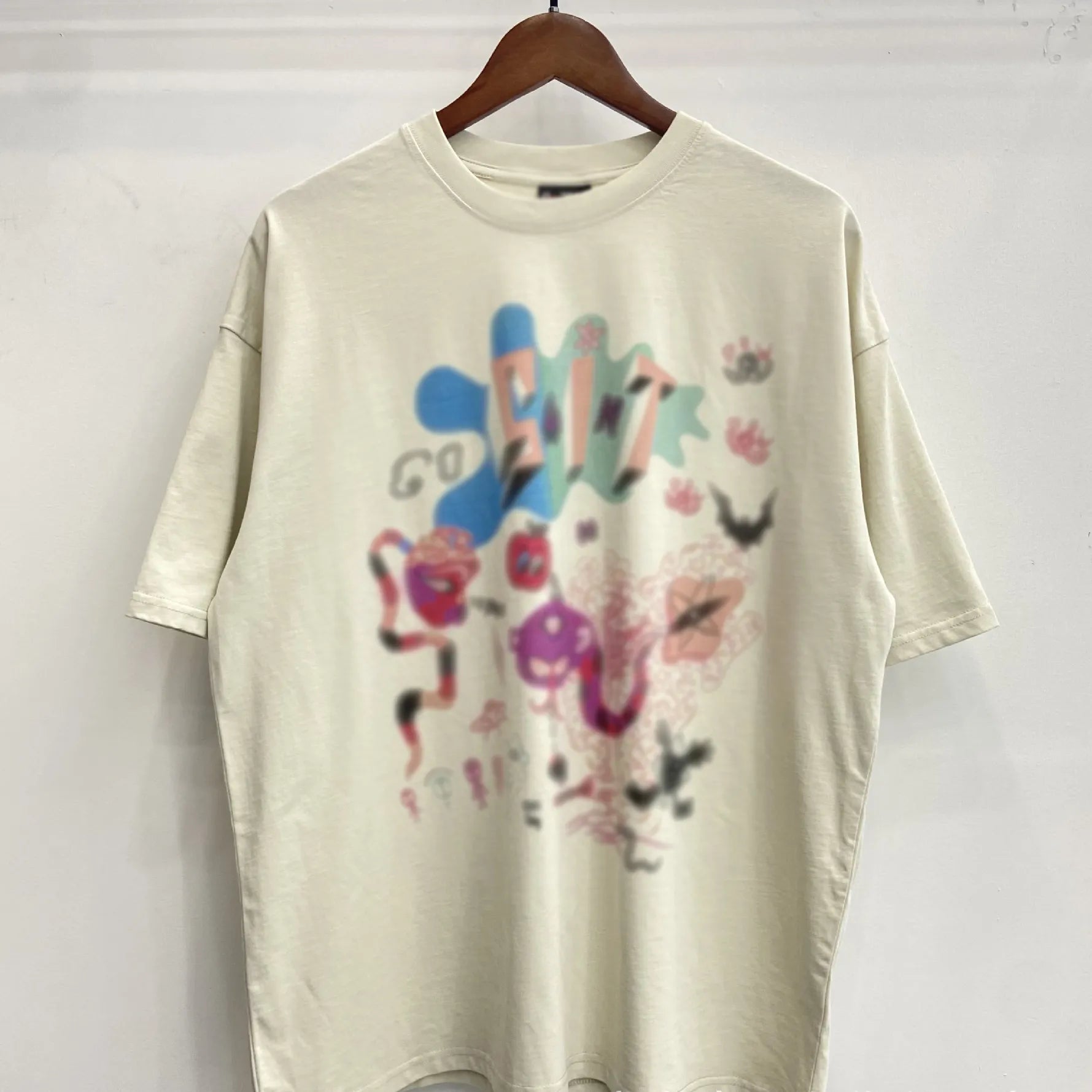 Mens T Shirts Saint Michael Washed and Worn Short Sleeve Fashion Retro Print Vintage Couple T-Shirt