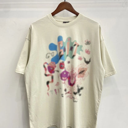 Mens T Shirts Saint Michael Washed and Worn Short Sleeve Fashion Retro Print Vintage Couple T-Shirt