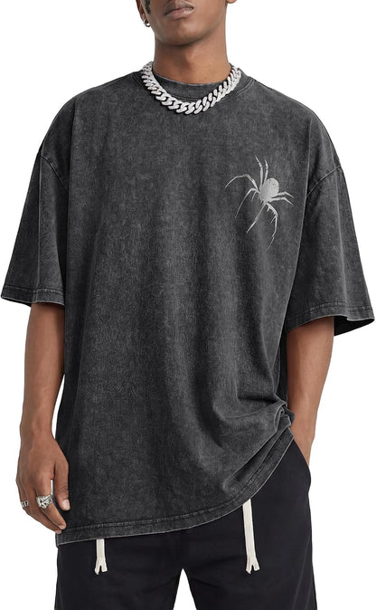 Mens Y2K Baggy Shirts Graphic Tees Oversized Crew Neck Short Sleeve Streetwear Tshirts Summer Tops 2026
