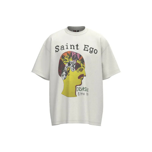 Mens T Shirts Saint Michael Washed and Worn Short Sleeve Fashion Retro Print Vintage Couple T-Shirt