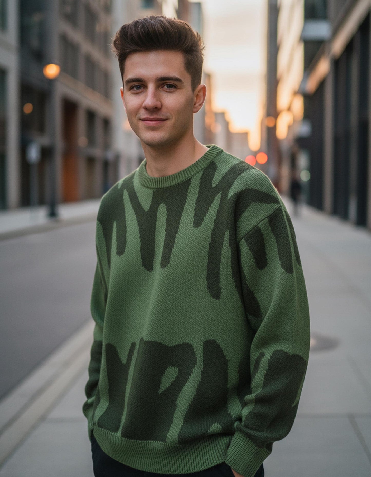 Y2K Graphic Knit Sweater: Oversized Streetwear Pullover