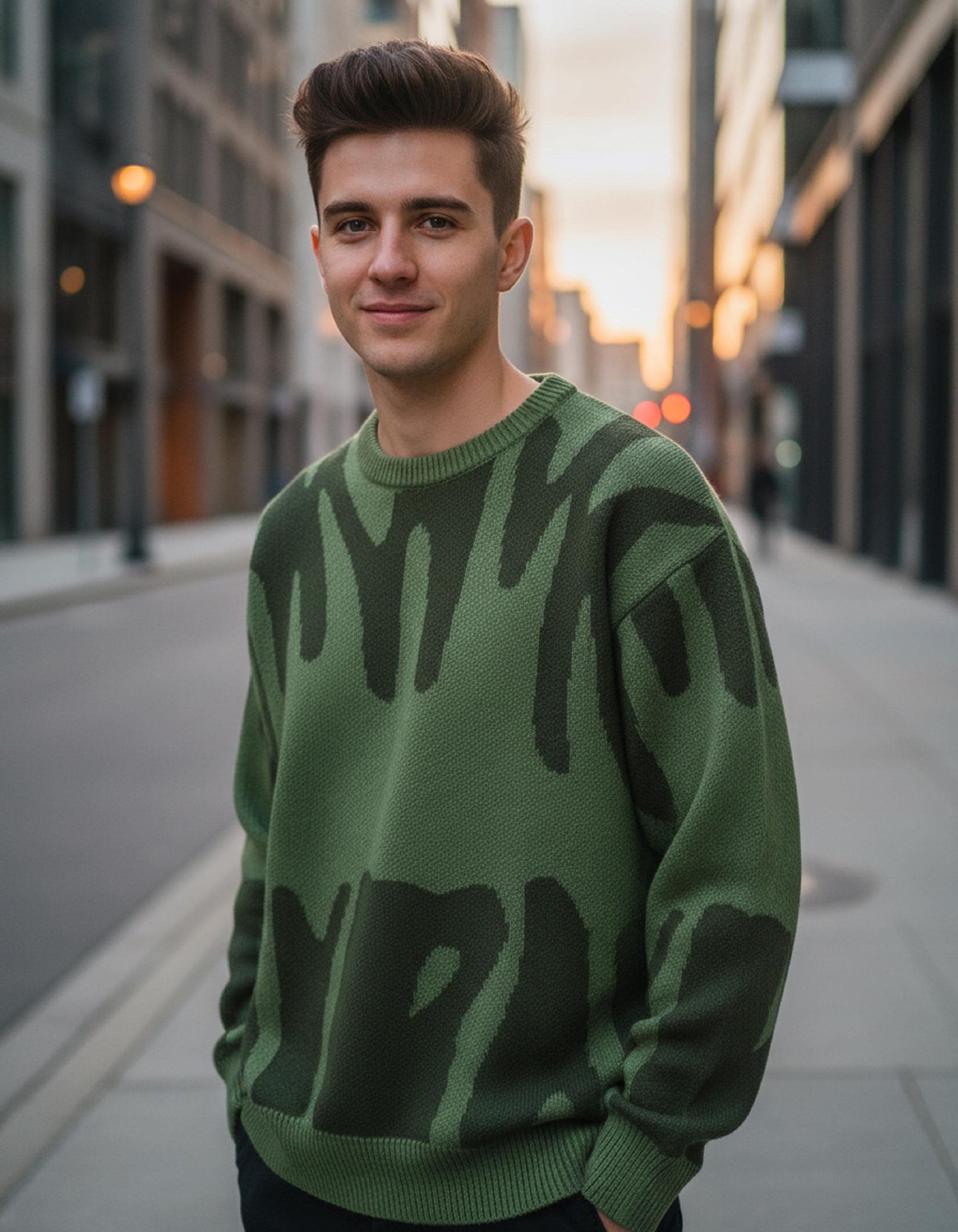 Y2K Graphic Knit Sweater: Oversized Streetwear Pullover